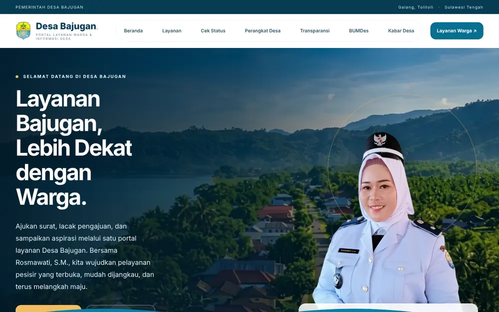 Tampilan beranda Desa Bajugan