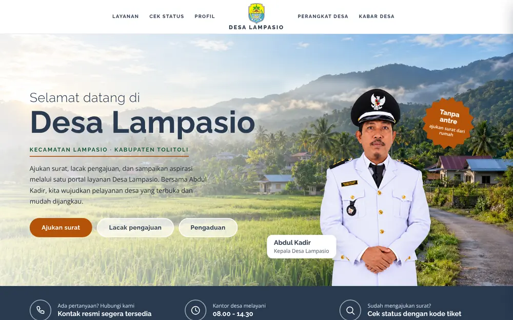 Tampilan beranda Desa Lampasio